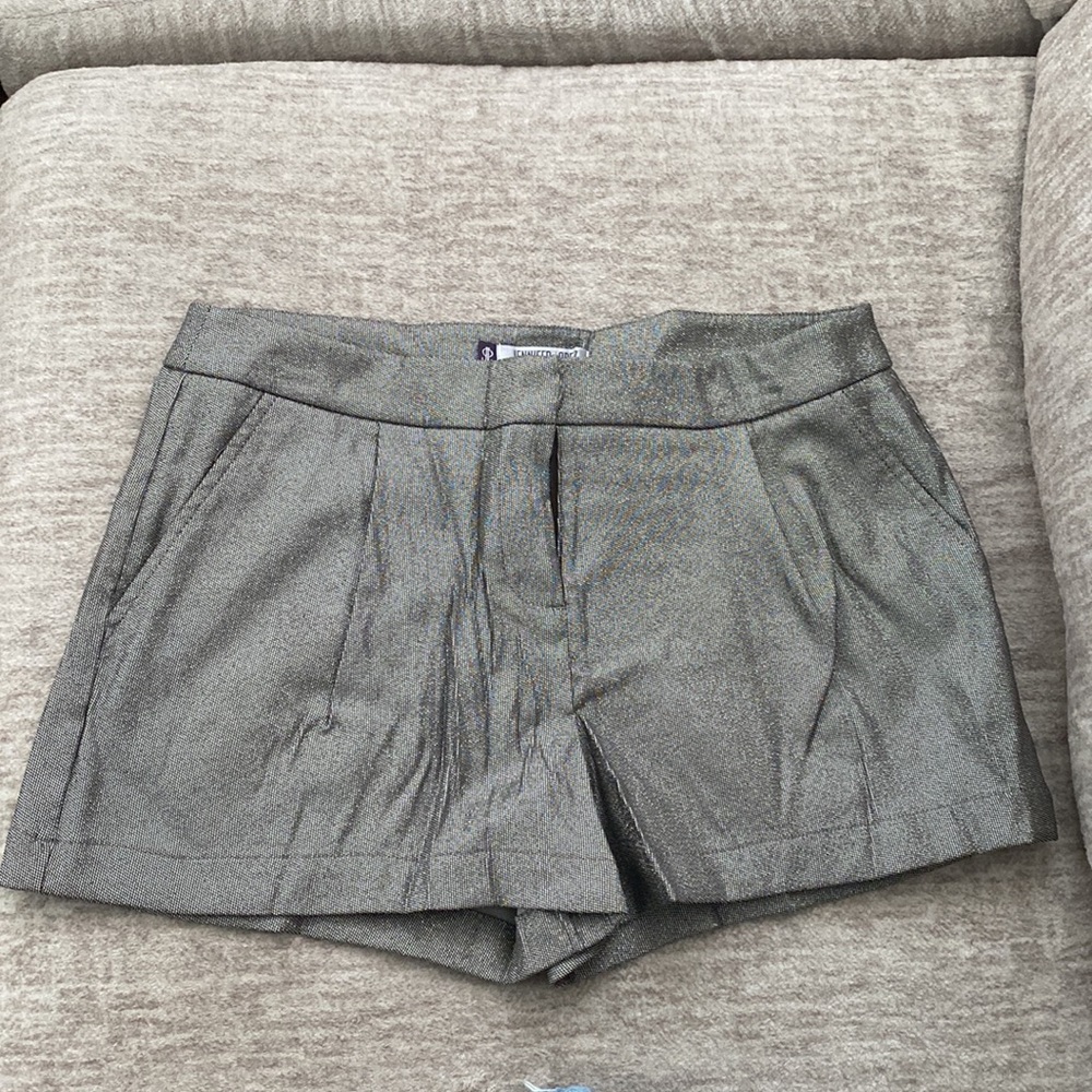 JLo Metallic Silver Shorts